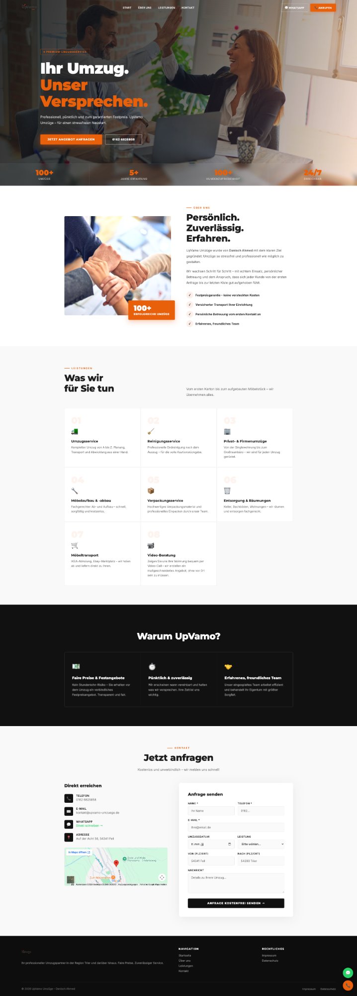 UpVamo Umzüge Website